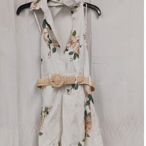 Zimmermann Kirra Halter Neck Floral Print Romper Women's Dress Sz 0